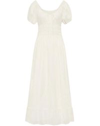 Faithfull the Brand - Sunniva Puffed-Sleeve Midi Dress - Lyst