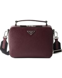 Prada - Brique Medium Saffiano Leather Bag - Lyst