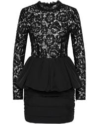 Rebecca Vallance - Robe Courte En Dentelle À Coupe Péplum - Lyst