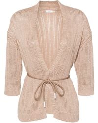 Peserico - Sequin-embellished Knitted Cardigan - Lyst