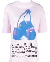 Jil Sander - T-Shirt mit grafischem Print - Lyst