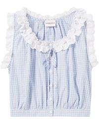 Claudie Pierlot - チェック レーストリム トップ - Lyst