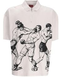 HUGO - Boxing-Print Polo Shirt - Lyst