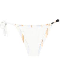 SIR. - Bead-Embellished Striped Bikini Bottoms - Lyst