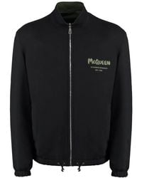 McQueen - Khaki Logo Bomber Jacket - Lyst
