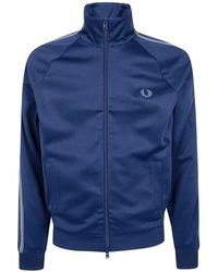 Fred Perry - Laurel Wreath-Embroidered Zip-Up Sweatshirt - Lyst