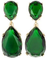 Kenneth Jay Lane - Emerald-Embellished Earrings - Lyst
