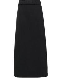 Moncler - Jersey Midi-Rok Met Logopatch - Lyst