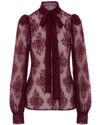 Aniye By - Pussy-Bow Lace Shirt - Lyst