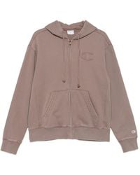 Champion - Logo-Embroidered Zip-Up Hoodie - Lyst