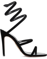 Rene Caovilla - Ren Caovilla Velvet Snake Sandals - Lyst