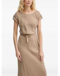 Guess - Belted Button-Detail Midi Dress - Lyst
