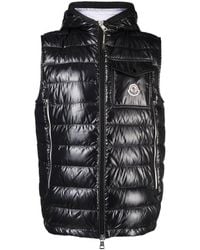 Moncler - Logo-patch Padded Down Gilet - Lyst