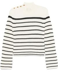 forte_forte - High-Neck Striped Sweater - Lyst