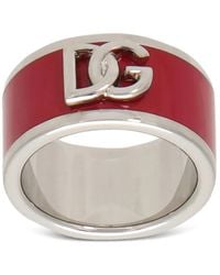 Dolce & Gabbana - Logo-Plaque Enamel Ring - Lyst
