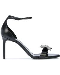 Saint Laurent Sandalen Met Strik - Zwart