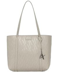 ARMANI EXCHANGE - Cabas À Motif Monogrammé Embossé Et Plaque Logo - Lyst
