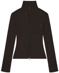 Courreges - Zipped Heather Twill Cardigan - Lyst