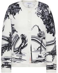 Thom Browne - Hector Intarsia Toile Cardigan - Lyst