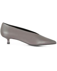 Aeyde - Clara Pointed-Toe Leather Kitten-Heel Pumps - Lyst
