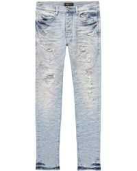 Purple Brand - Distressed Low-Rise Skinny Jeans - Lyst