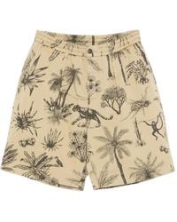 Universal Works - Jungle Toile Pleated Shorts - Lyst