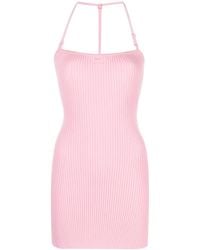 Courreges - Robe Courte Froncée À Dos Nu - Lyst