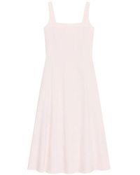 Theory - Square-Neck Seamed Linen Midi Dress - Lyst