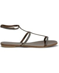 Pedro Garcia - Embellished Ankle-Strap Flat Sandals - Lyst