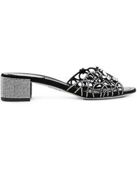 Rene Caovilla - Eden Crystal-Embellished Mules - Lyst