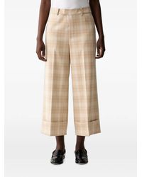 Mos Mosh - Mmleyla Chels Check-Pattern Cropped Trousers - Lyst