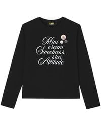 Mini Cream - Slogan-Print Pin-Embellished T-Shirt - Lyst