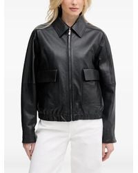 Trussardi - Flap-Pocket Leather Jacket - Lyst