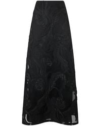 Alberta Ferretti - Floral-Jacquard Maxi Skirt - Lyst