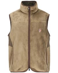 Moncler - Fleece-Texture Logo-Patch Gilet - Lyst
