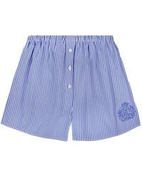 Sporty & Rich - Ny Crest Striped Shorts - Lyst