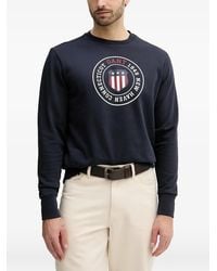GANT - Logo-Print Crew-Neck Sweatshirt - Lyst
