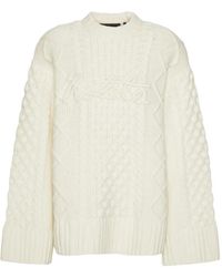 ROTATE BIRGER CHRISTENSEN - Cable-Knit Crew-Neck Sweater - Lyst