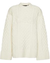 ROTATE BIRGER CHRISTENSEN - Cable-Knit Crew-Neck Sweater - Lyst