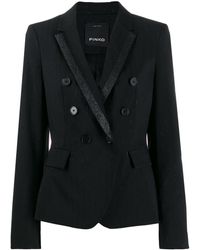 Pinko Blazer con efecto de purpurina - Negro
