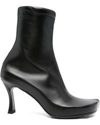 Balenciaga - 75 Mm Leren Laarzen Met Vierkante Neus - Lyst