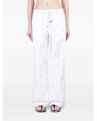 The Attico - Hose Mit Logo-Stickerei - Lyst
