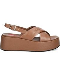 Love Moschino - Crossover-Strap Platform Sandals - Lyst