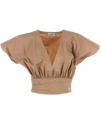 Akep - V-Neck Gathered Blouse - Lyst