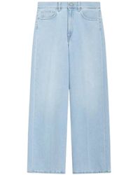 PT Torino - Kendal Pressed-Crease Wide-Leg Jeans - Lyst