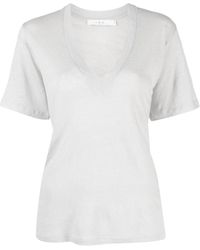 IRO - V-neck Linen T-shirt - Lyst