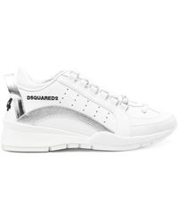 DSquared² - Logo-embroidered Leather Sneakers - Lyst