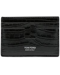 Tom Ford - Croc-embossed Leather Cardholder - Lyst