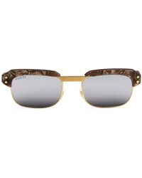 Gucci - Eckige Sonnenbrille mit Logo - Lyst