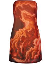 Alexander Wang - Crystal-Embellished Cloud-Print Mini Dress - Lyst